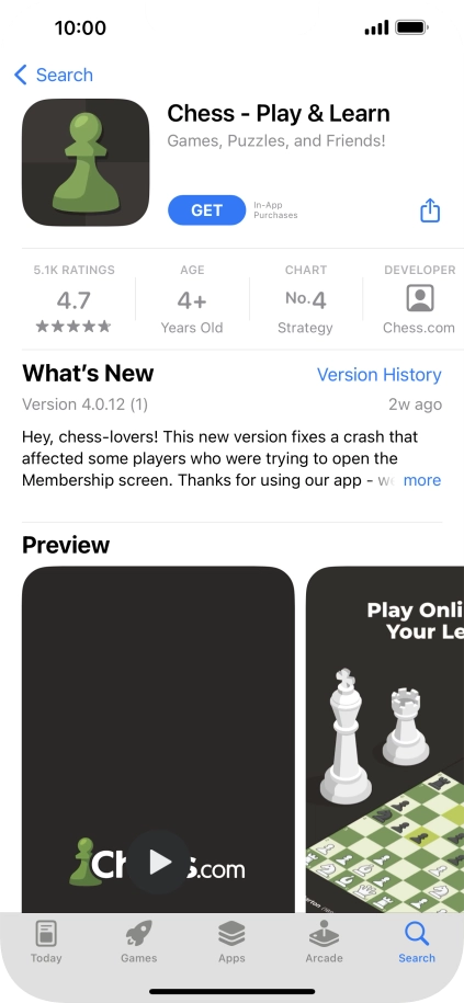 Press GET and follow the instructions on the screen to install the app.