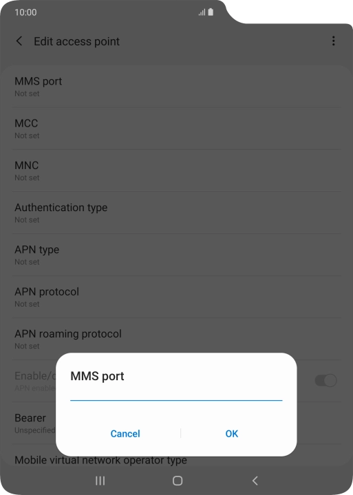 Key in 8080 and press OK.