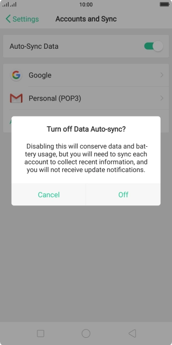 Press Off to turn off the function.