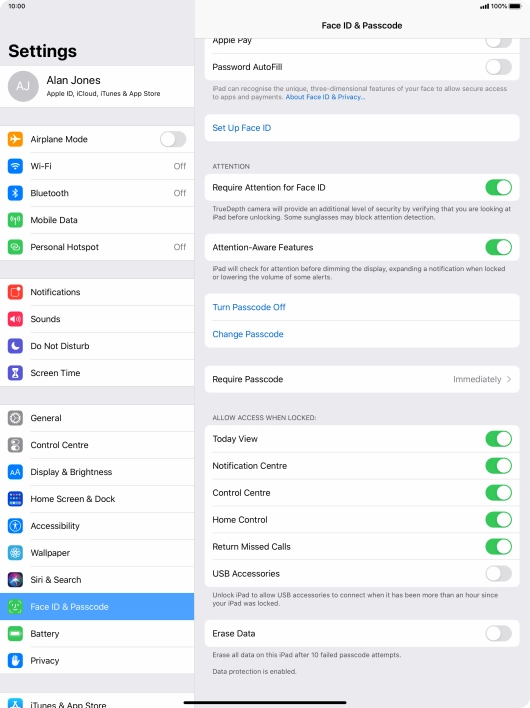 Press the indicator next to 