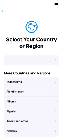 Press the required country or area.