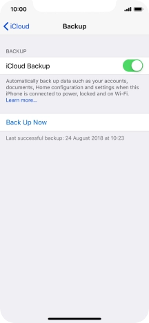 Press Back Up Now and wait while the phone memory is backed up.