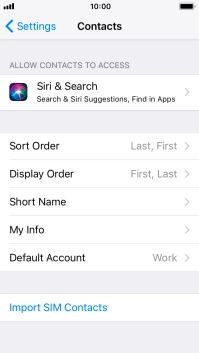Press Import SIM Contacts.