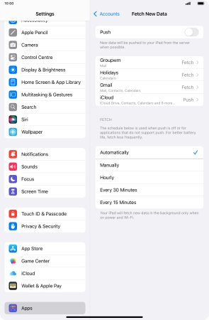 If you turn off the function, press the required setting.