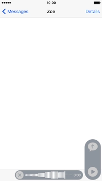 Let go to stop the sound recording and press arrow up to send the sound recording.
