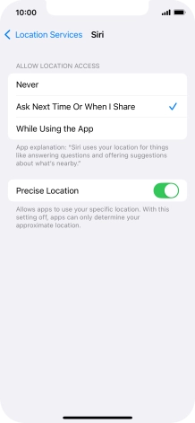 Press the required setting to turn the function on or off.