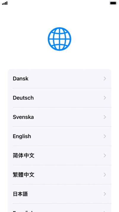 Press the required language.