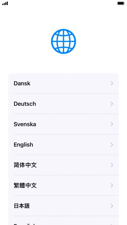 Press the required language.