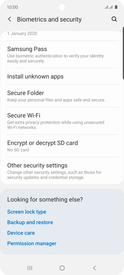 Press Other security settings.