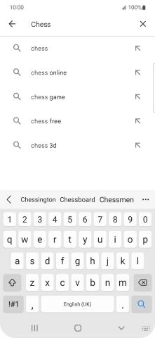 Key in the name or subject of the required app and press the search icon.