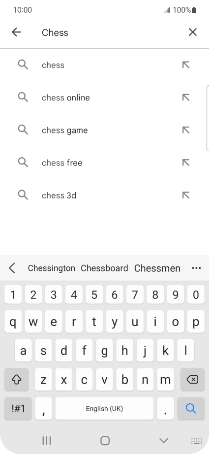 Key in the name or subject of the required app and press the search icon.