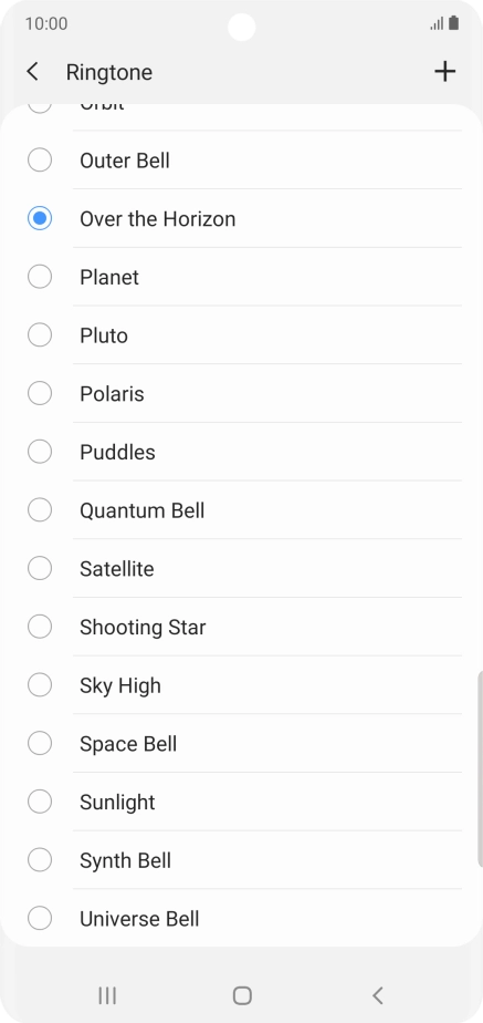 Press the add ring tone icon. Press the add ring tone icon.
