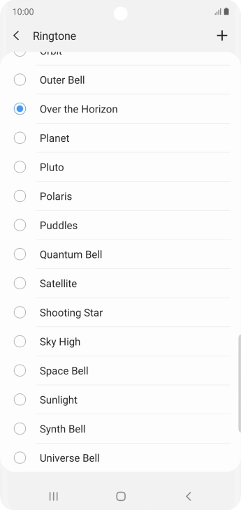Press the add ring tone icon. Press the add ring tone icon.
