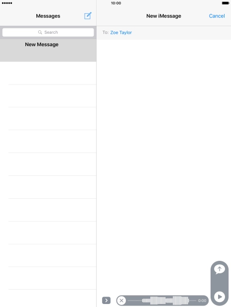Let go to stop the sound recording and press arrow up to send the sound recording. Let go to stop the sound recording and press arrow up to send the sound recording.
