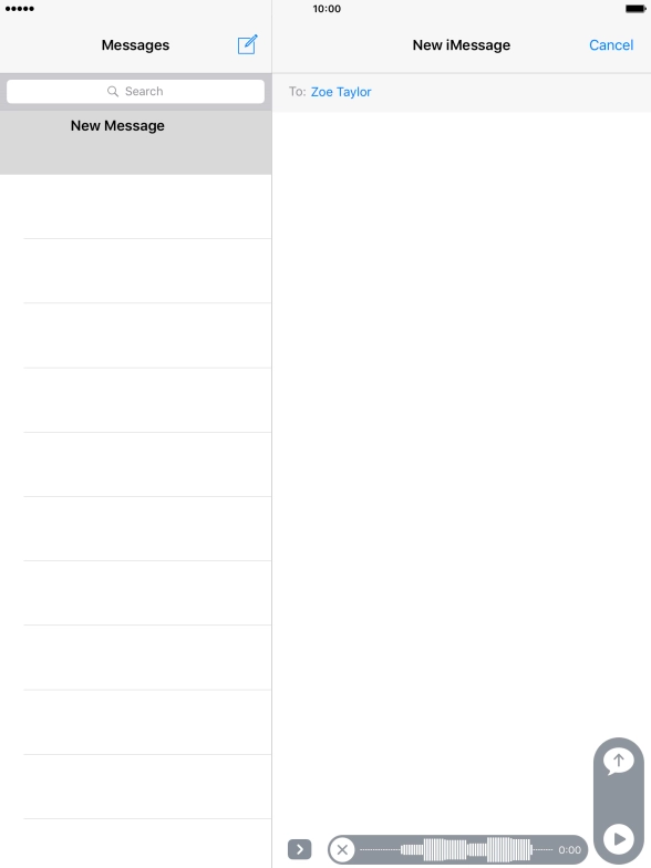 Let go to stop the sound recording and press arrow up to send the sound recording. Let go to stop the sound recording and press arrow up to send the sound recording.