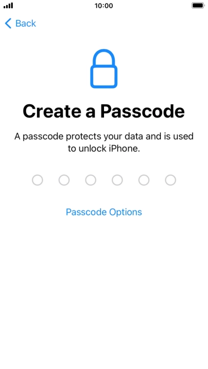Press Passcode Options.