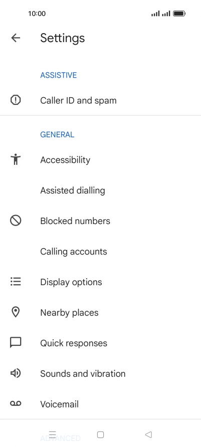 Press Calling accounts.