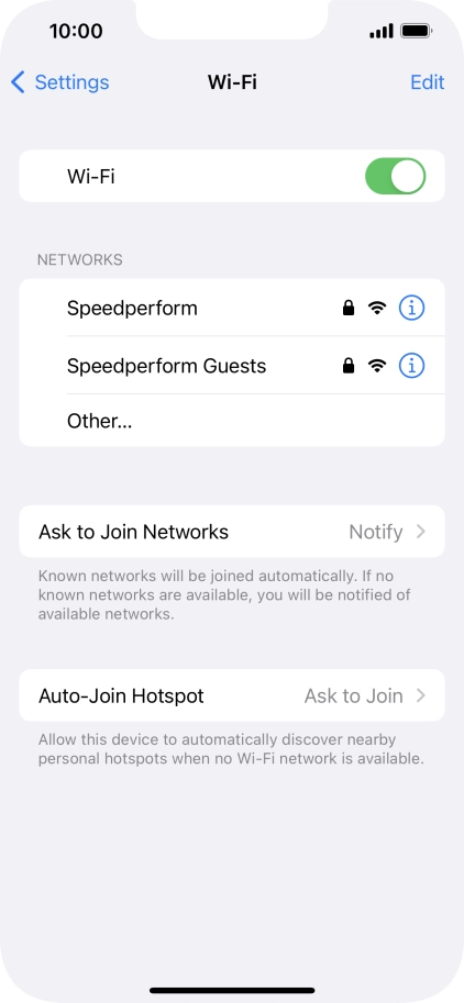 Press the required Wi-Fi network and key in the password for the Wi-Fi network.