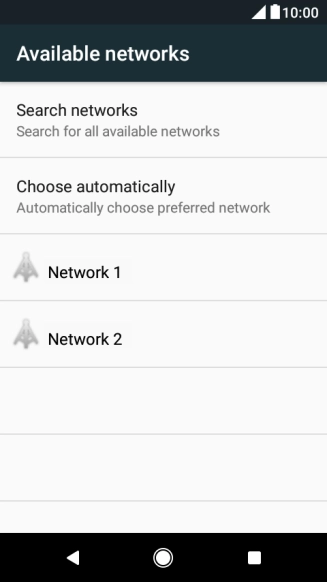 Press the required network.
