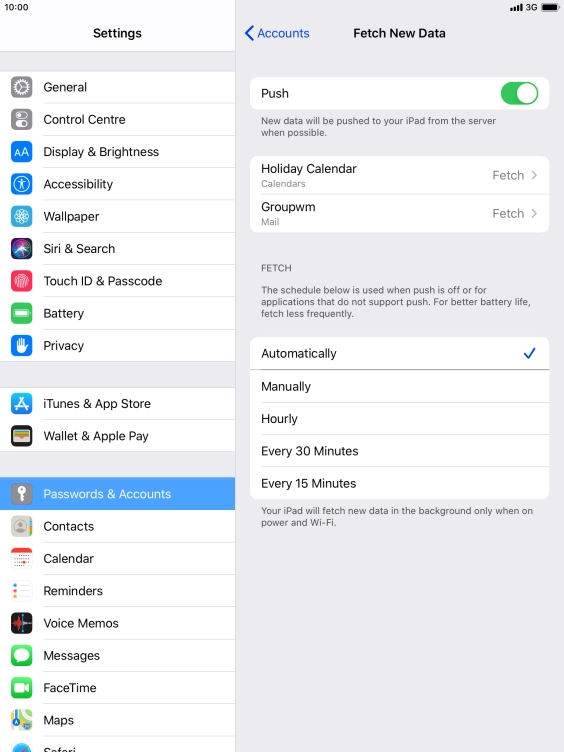 Press the indicator next to 