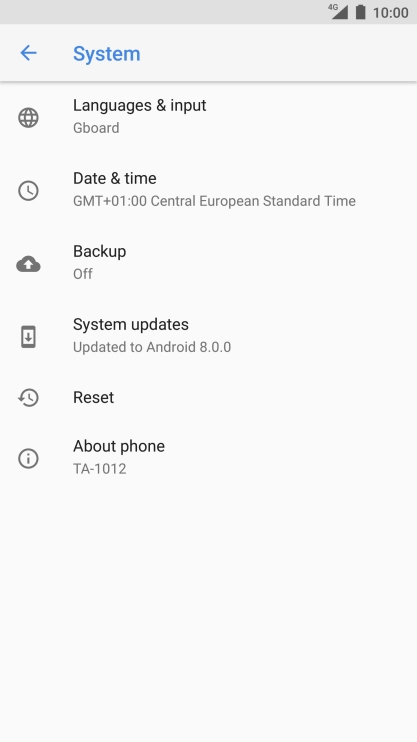 Press System updates. If a new software version is available, it's displayed. Follow the instructions on the screen to update the phone software.