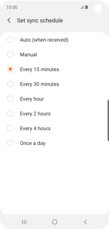 Press the required setting.