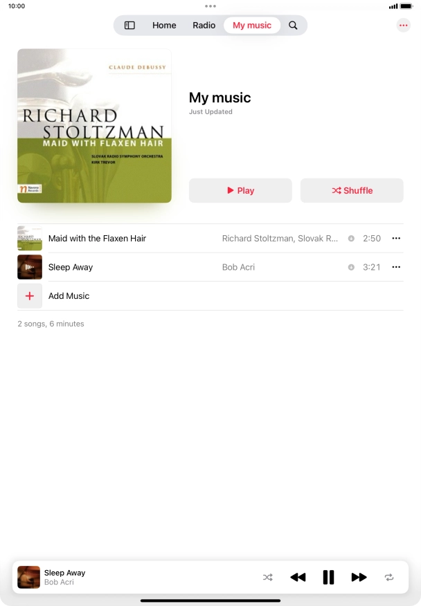 Press the song title. Press the song title.