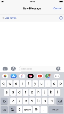 If the recipient can receive iMessages, iMessage is displayed in the text input field.