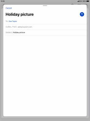 Press the text input field and write the text for your email message. Press the text input field and write the text for your email message.