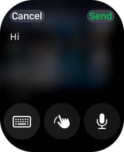 Press the microphone icon and record the message.