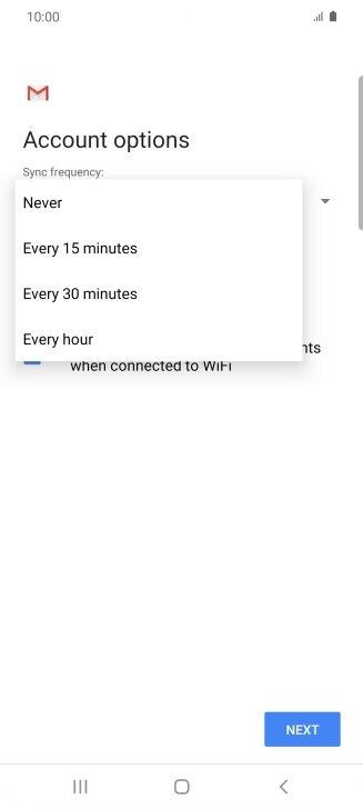 Press the required setting.