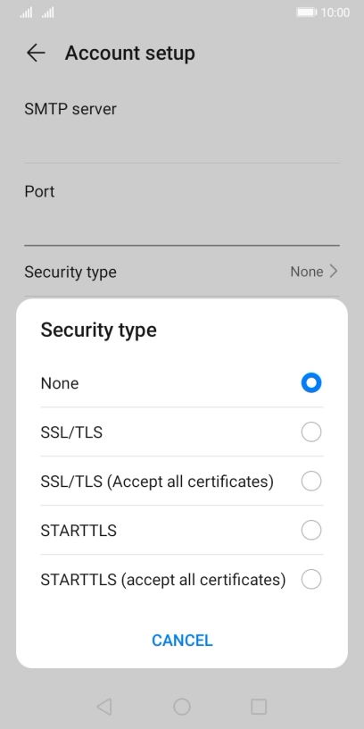 Press None to turn off the function.