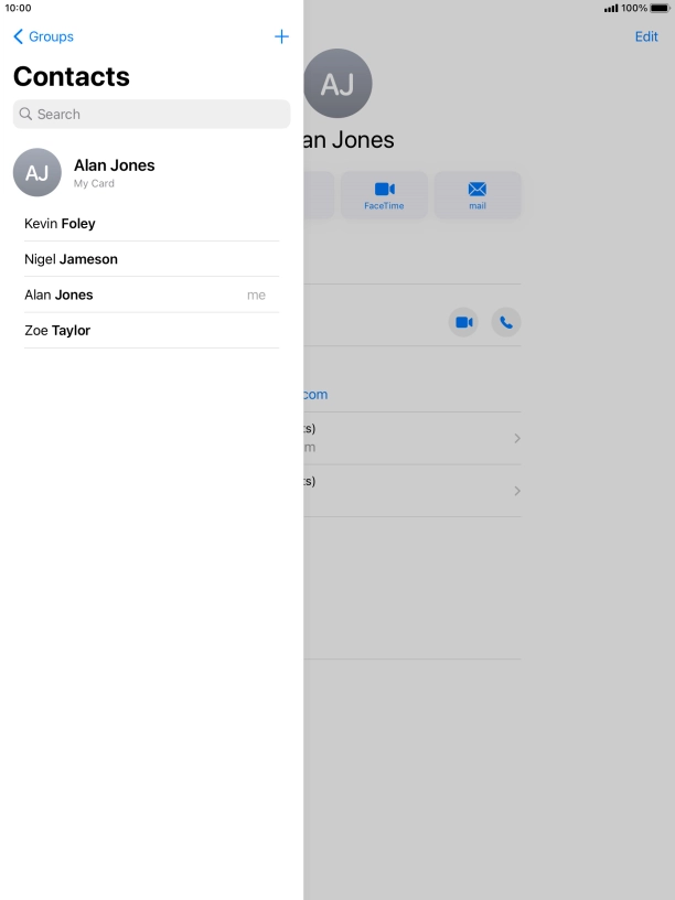 Press the new contact icon. Press the new contact icon.