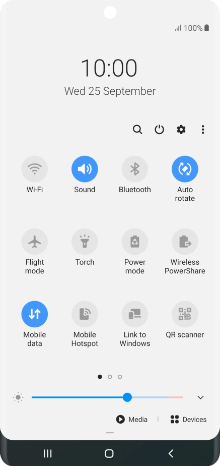 Press the settings icon.