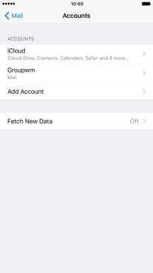 Press the name of the email account you've just set up.