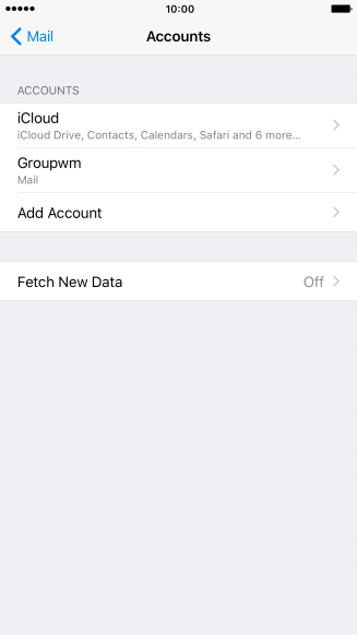 Press the name of the email account you've just set up.