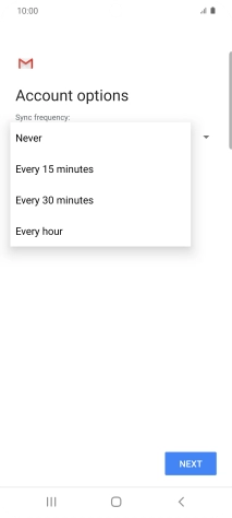 Press the required setting.