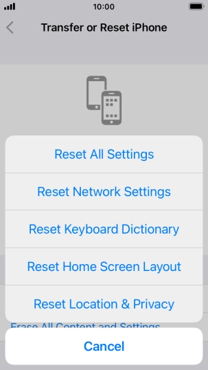 Press Reset All Settings.