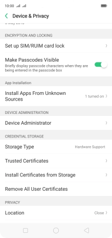 Press Set up SIM/RUIM card lock.
