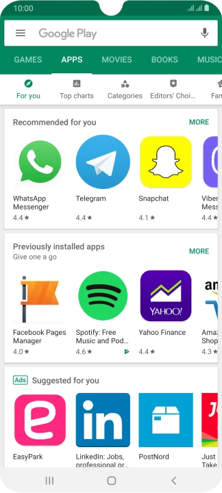 Slide your finger right starting from the left side of the screen.
