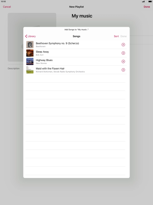 Go to the required category and press the required audio file.