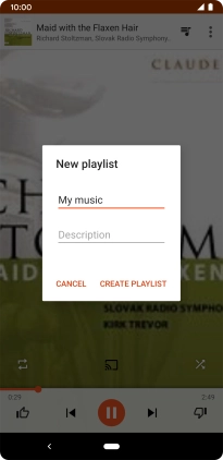 Key in a name for the playlist and press CREATE PLAYLIST.