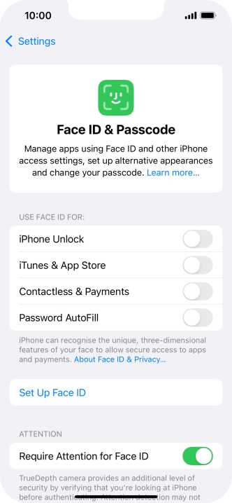 Press Set Up Face ID.