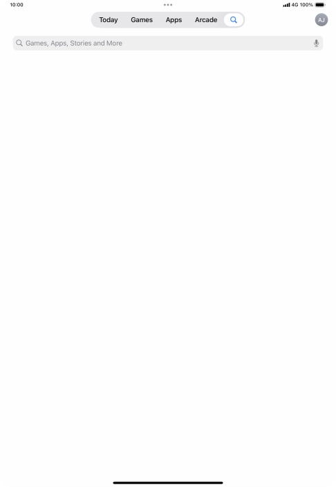 Press the search field.