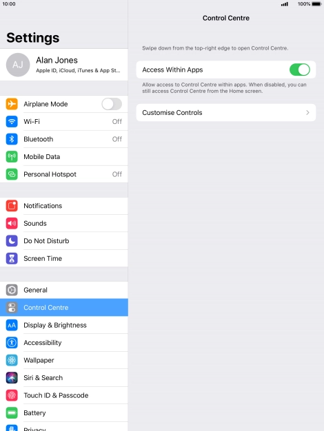 Press the indicator next to 