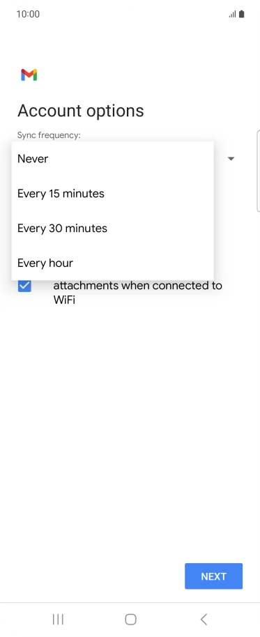 Press the required setting.