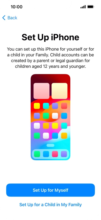 Press Set Up for Myself.