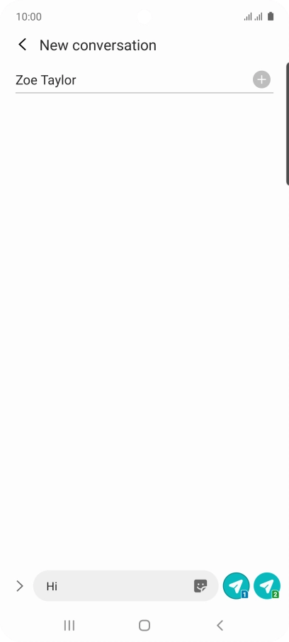 Press the send icon when you've finished your text message.