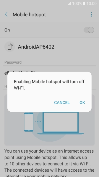If Wi-Fi is turned on, press OK.