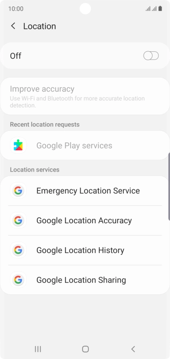 Press the indicator to turn the function on or off.